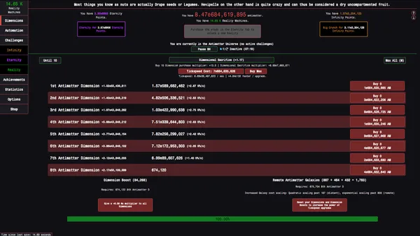 Antimatter Dimensions screenshot 1