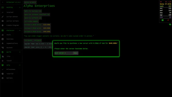 Bitburner screenshot 4