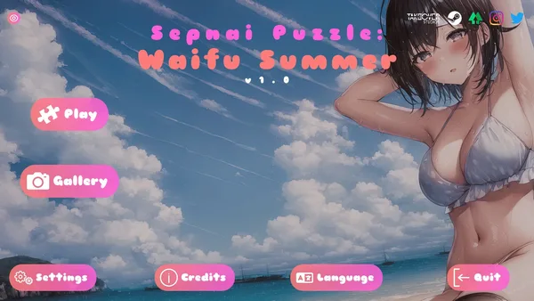 Screenshot 1 di Senpai Puzzle: Waifu Summer