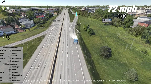 EarthKart: Google Maps Driving Simulator screenshot 1