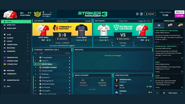 Striker Manager 3 - Online Football Manager screenshot 1