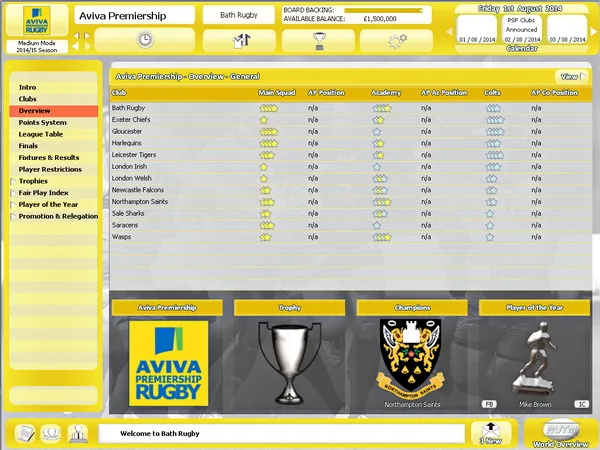 Rugby Union Team Manager 2015 screenshot 17