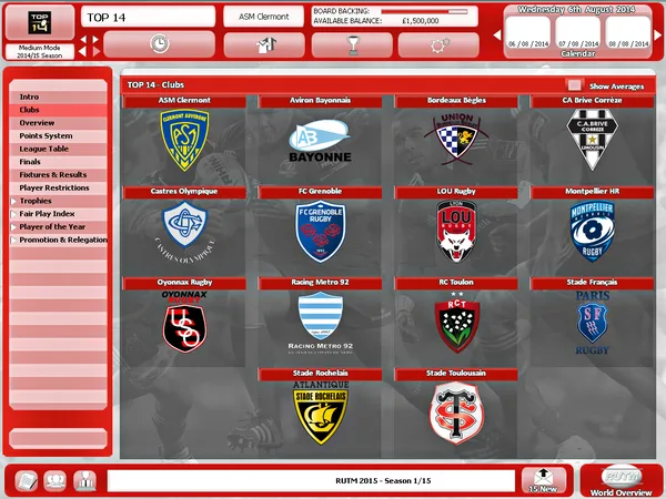 Rugby Union Team Manager 2015 screenshot 19