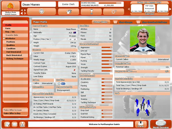Rugby Union Team Manager 2015 screenshot 20