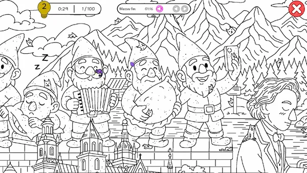 Screenshot 2 di 100 Cats Lost In Poland Find & Color