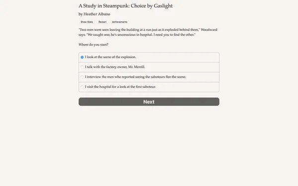 A Study in Steampunk: Choice by Gaslight screenshot 3