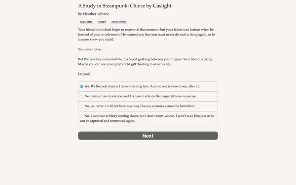 A Study in Steampunk: Choice by Gaslight screenshot 4