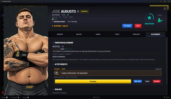 Pound for Pound: MMA Promotion Simulator screenshot 2