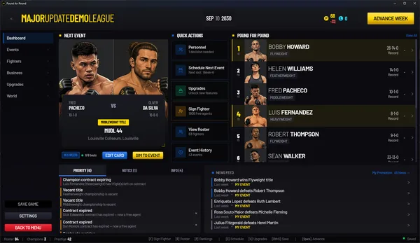 Pound for Pound: MMA Promotion Simulator screenshot 3