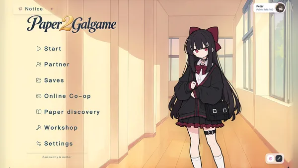 Paper2Galgame screenshot 1