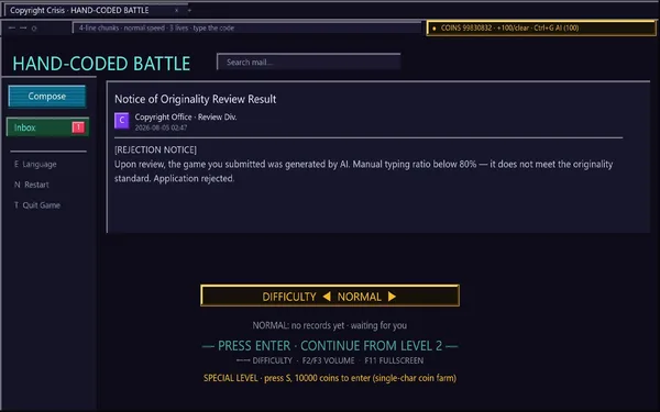 HAND-CODED BATTLE screenshot 1