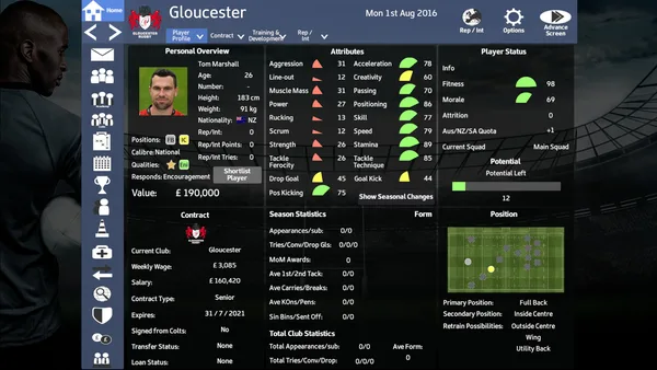 Rugby Union Team Manager 2017 screenshot 3