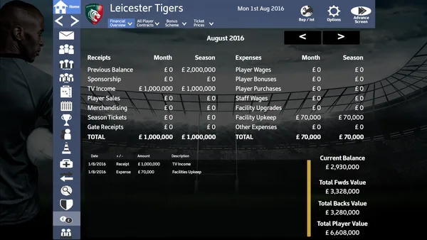 Rugby Union Team Manager 2017 screenshot 4