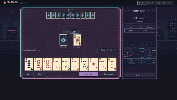 Gin Rummy: Pixel Cardroom screenshot 8