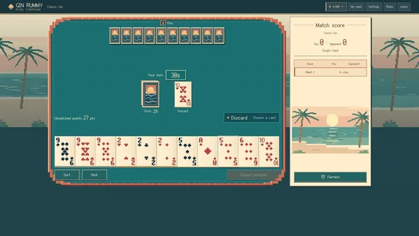 Gin Rummy: Pixel Cardroom screenshot 9